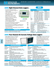 AEMC Eight Channel Data Loggers Four Channel AC Current/Voltage Data Loggers