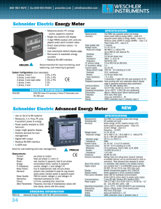 Schneider Electric Energy Meter SPECIFICATIONS •