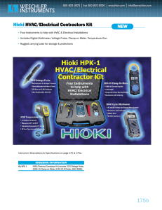 Hioki HVAC/Electrical Contractors Kit NEW