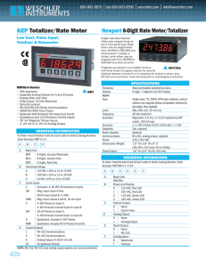 KEP Newport Totalizer/Rate Meter 6-Digit Rate Meter/Totalizer