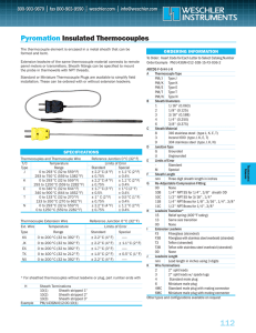 Pyromation Insulated Thermocouples
