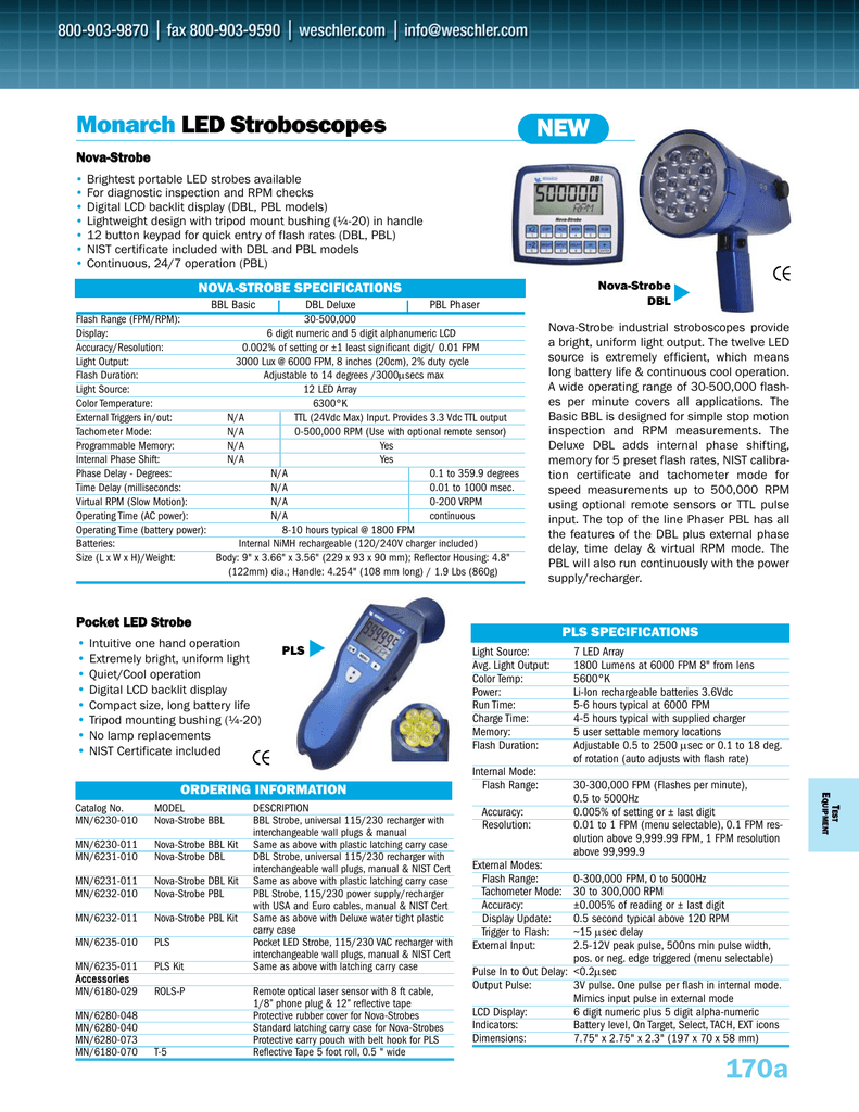 Monarch Nova-Strobe DBL LED Portable Stroboscope with NIST Certificate of Calibration 9 L x 3.66 W x 3.56 H