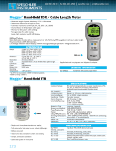 Megger Hand-Held TDR / Cable Length Meter