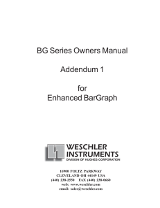 BG Series Owners Manual Addendum 1 for Enhanced BarGraph