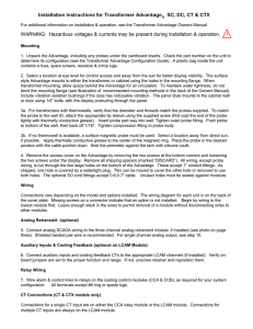 Installation Instructions for Transformer Advantage SC, DC, CT &amp; CTX