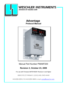 Advantage Protocol Manual Revision 3, October 23, 2009 Manual Part Number PMAMT200