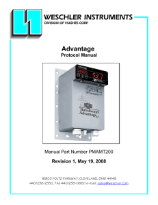 Advantage Protocol Manual Revision 1, May 19, 2008 Manual Part Number PMAMT200