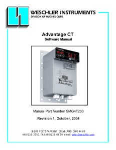 Advantage CT Software Manual Revision 1, October, 2004 Manual Part Number SMG4T200