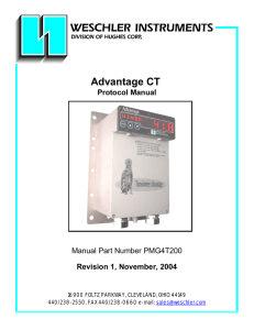 Advantage CT Protocol Manual Revision 1, November, 2004 Manual Part Number PMG4T200