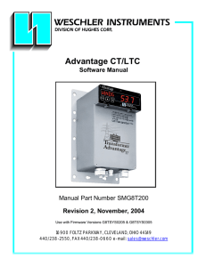 Advantage CT/LTC Software Manual Revision 2, November, 2004 Manual Part Number SMG8T200