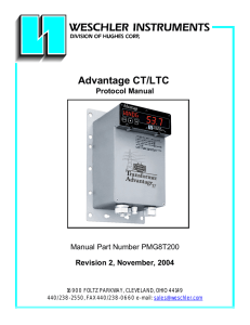 Advantage CT/LTC Protocol Manual Revision 2, November, 2004 Manual Part Number PMG8T200