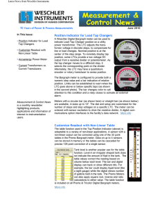 Position Indicator for Load Tap Changers Latest News from Weschler Instruments