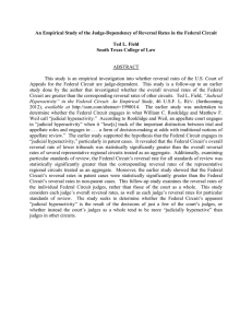 An Empirical Study of the Judge-Dependency of Reversal Rates in...  Ted L. Field South Texas College of Law