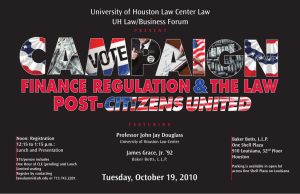 University of Houston Law Center Law UH Law/Business Forum