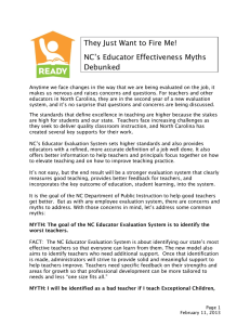 They Just Want to Fire Me! NC’s Educator Effectiveness Myths Debunked