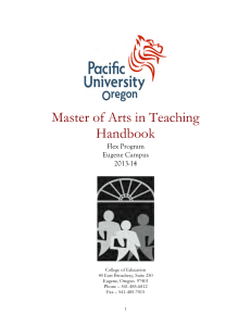 Master of Arts in Teaching Handbook  Flex Program