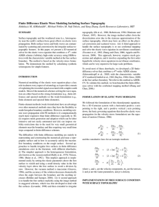 Finite Difference Elastic Wave Modeling Including Surface Topography
