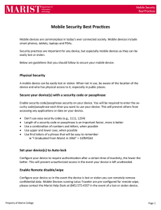 MARIST Mobile Security Best Prac ces