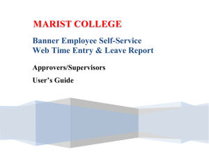 Banner Employee Self-Service Web Time Entry &amp; Leave Report Approvers/Supervisors