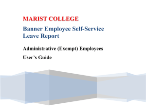 Banner Employee Self-Service Leave Report Administrative (Exempt) Employees