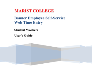 Banner Employee Self-Service Web Time Entry Student Workers