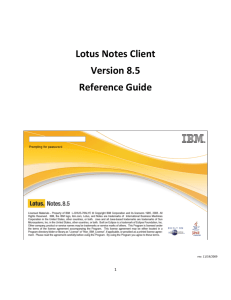   Lotus Notes Client  Version 8.5  Reference Guide 