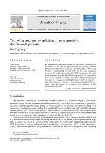 Annals of Physics Tunneling and energy splitting in an asymmetric double-well potential
