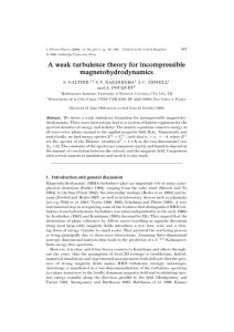 A weak turbulence theory for incompressible magnetohydrodynamics S. GALTIER, S. V. NAZARENKO,