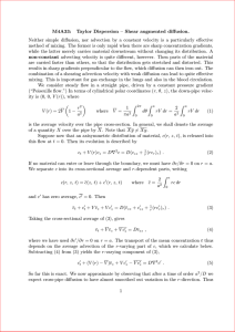 M4A33: Taylor Dispersion – Shear augmented diffusion.