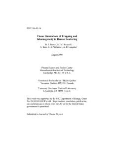 Vlasov Simulations of Trapping and Inhomogeneity in Raman Scattering