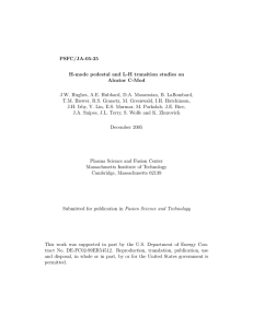 PSFC/JA-05-35 H-mode pedestal and L-H transition studies on Alcator C-Mod