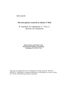 Divertor physics research on Alcator C-Mod  Boswell, I.H. Hutchinson