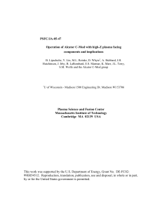 PSFC/JA-05-47 Operation of Alcator C-Mod with high-Z plasma facing components and implications