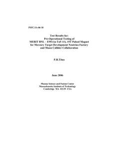 Test Results for: Pre-Operational Testing of for Mercury Target Development Neutrino Factory