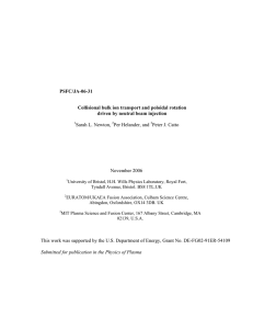 PSFC/JA-06-31 Collisional bulk ion transport and poloidal rotation