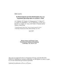 H-Mode Pedestal and Threshold Studies Over an