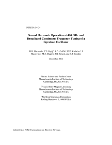 Second Harmonic Operation at 460 GHz and Gyrotron Oscillator