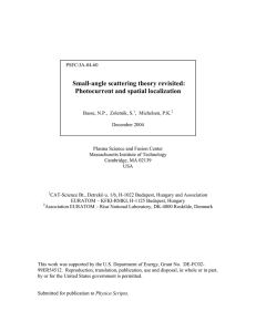 Small-angle scattering theory revisited: Photocurrent and spatial localization