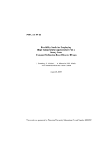 PSFC/JA-09-20 Feasibility Study for Employing High Temperature Superconductor in a