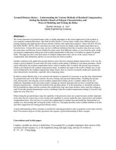 Ground Distance Relays Setting the Resistive Reach of Polygon Characteristics, and