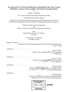 An  Approach  For Structural Maintenance  Scheduling ... Reliability  Analysis  of Serviceability  and Ultimate ...