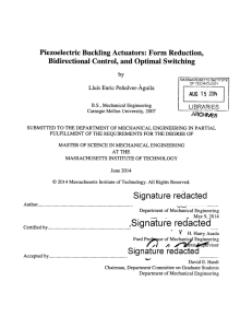 Signature  redacted Piezoelectric  Buckling  Actuators: Form Reduction,