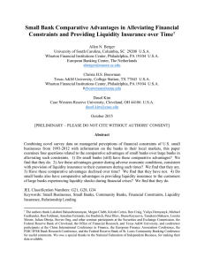 Small Bank Comparative Advantages in Alleviating Financial