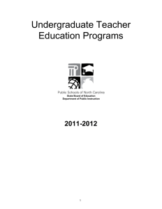 Undergraduate Teacher Education Programs 2011-2012