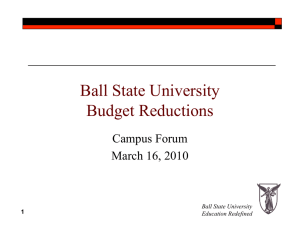 Ball State University Budget Reductions Campus Forum March 16, 2010