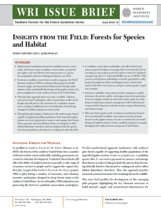 WRI Issue BRIef Insights from the Field: forests for species and Habitat
