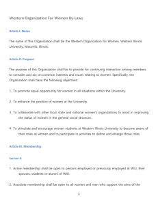 Western Organization For Women By-Laws  Article I. Name