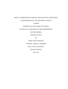 DIGITAL INTERRUPTIONS AMONGST THE MILLENNIAL GENERATION: TASK PERFORMANCE AND EMOTIONAL EFFECTS