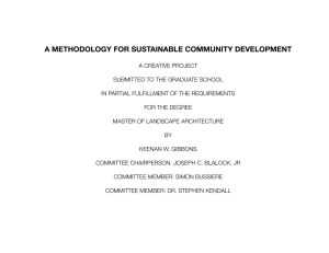 A METHODOLOGY FOR SUSTAINABLE COMMUNITY DEVELOPMENT