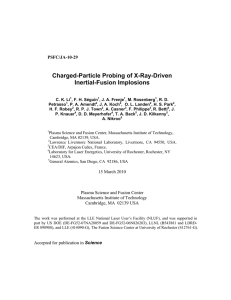 Charged-Particle Probing of X-Ray-Driven Inertial-Fusion Implosions  PSFC/JA-10-29